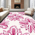 Pink Floral Impressionism Art Rug