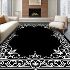 Ornate Floral Border Pattern Rug