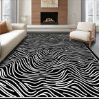 Abstract Wavy Line Pattern Design Rug