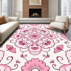 Pink Floral Inspired Pattern Design Rug