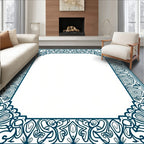 Art Nouveau Floral Swirl Border Design Rug