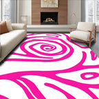 Bright Pink Swirl Abstract Pattern Rug