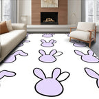 Cute Purple Bunny Pattern Rug