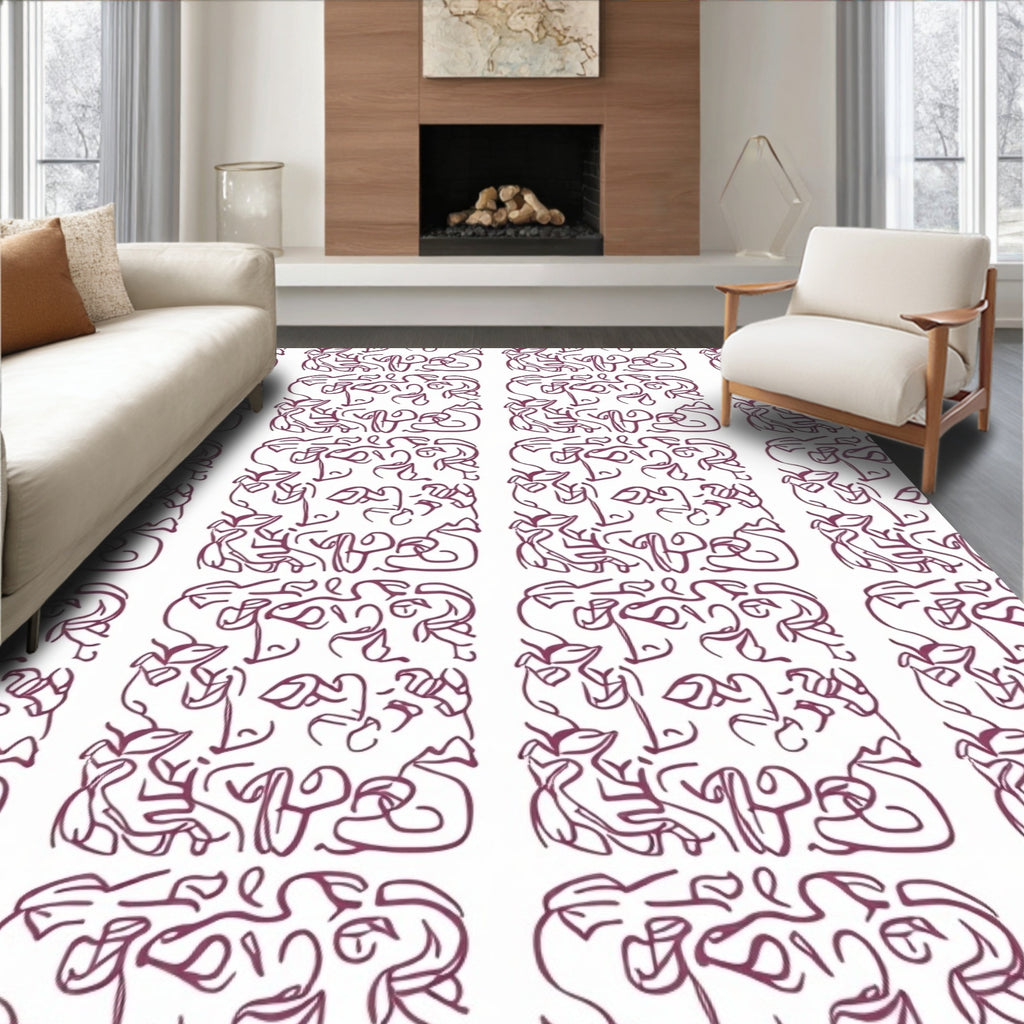 Abstract Organic Swirls Pattern Rug