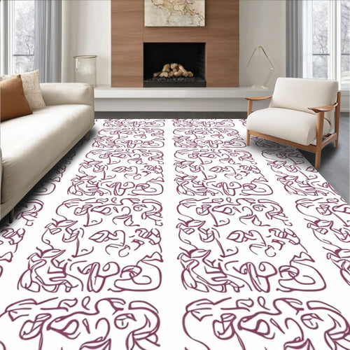 Abstract Organic Swirls Pattern Rug
