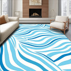 Blue Wave Pattern Design Rug