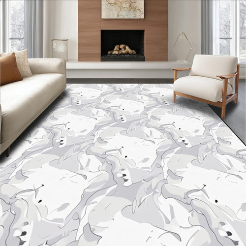Abstract Outline Monochrome Pattern Rug