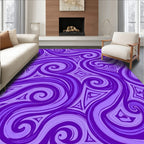 Abstract Swirling Patterns Purple Rug