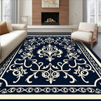 Classic Damask Scrollwork Intricate Design Rug