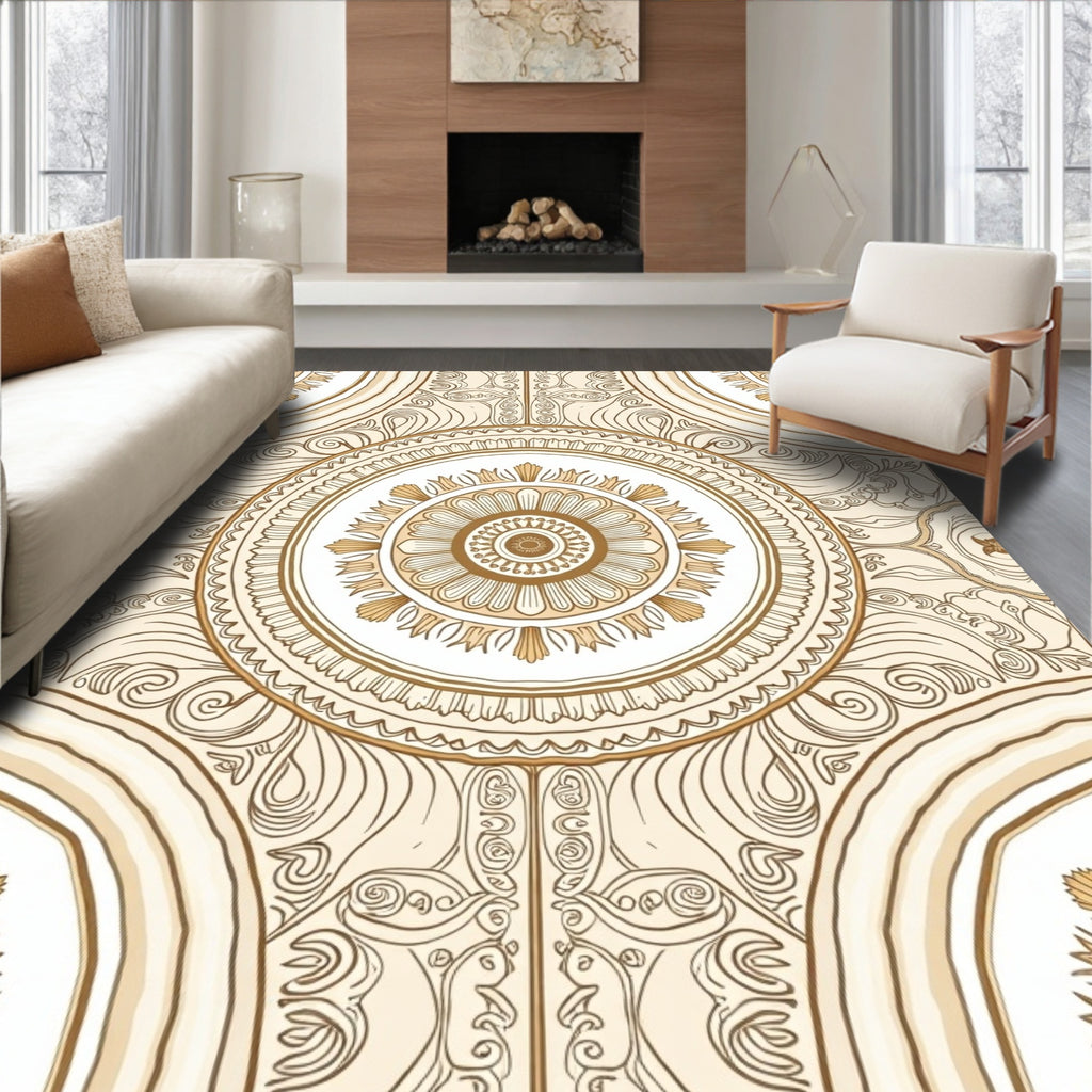 Ornate Mandala Medallion Pattern Rug