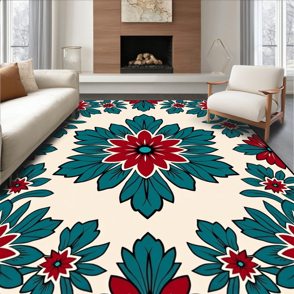 Rich Floral Pattern Design Rug