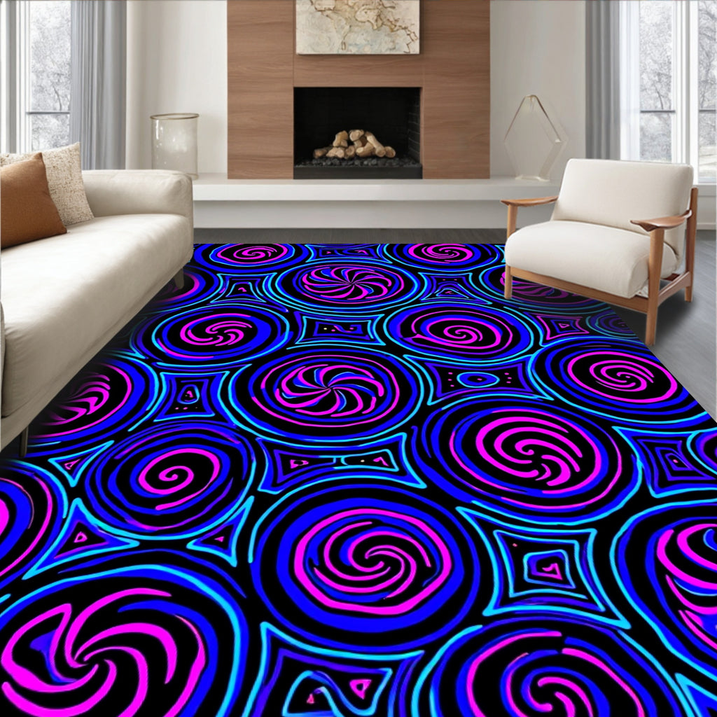 Vibrant Swirl Geometric Pattern Rug