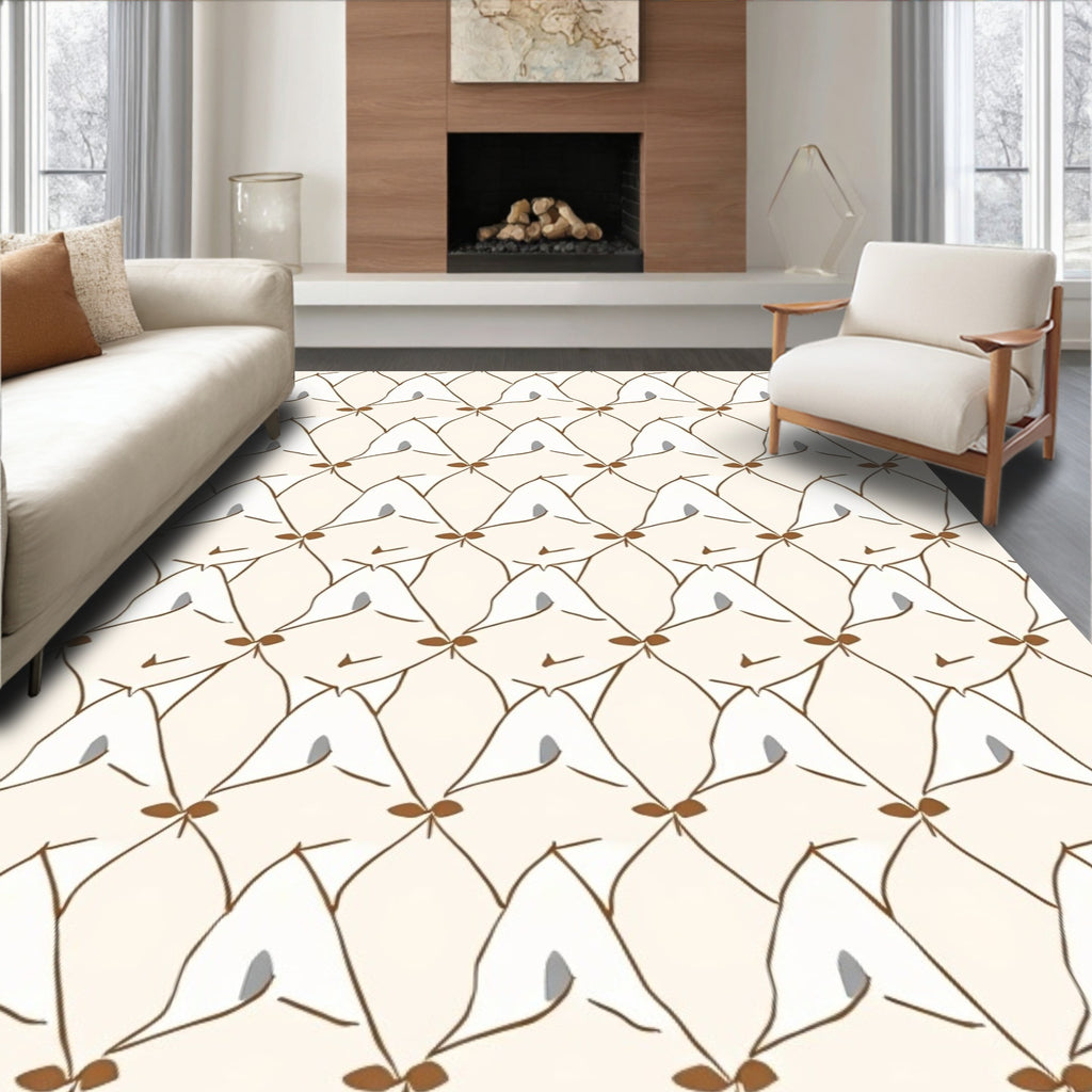 Pastel Abstract Petal Pattern Rug