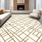 Abstract Labyrinth Geometric Pattern Rug