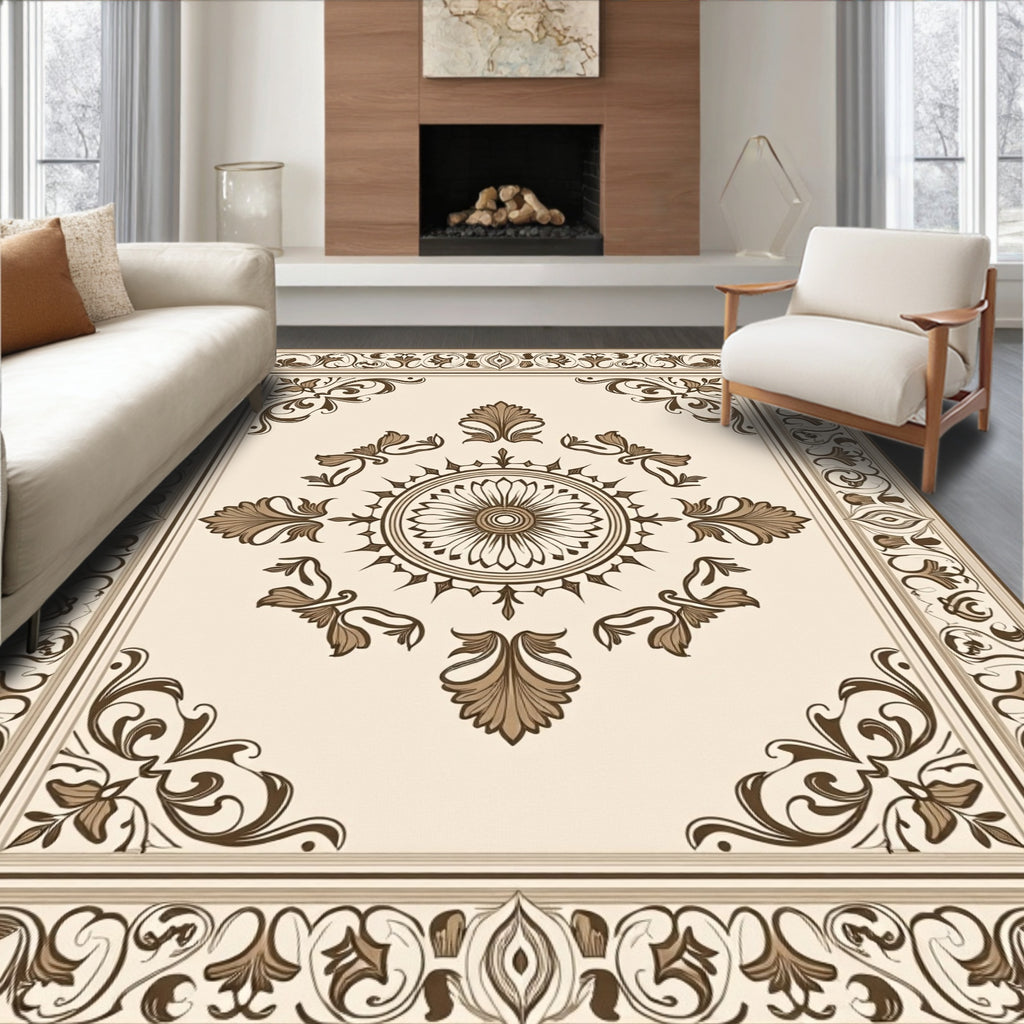 Classic Floral Medallion Border Rug