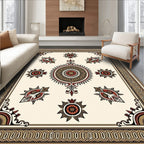 Ornate Mandala Floral Motif Rug Design Rug