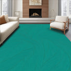 Teal Swirling Linear Flow Rug