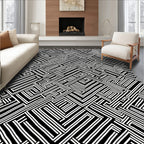 Abstract Maze Line Pattern Design Rug