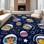 Cosmic Astronaut Faces Pattern Design Rug