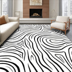 Abstract Zebra Stripe Pattern Rug