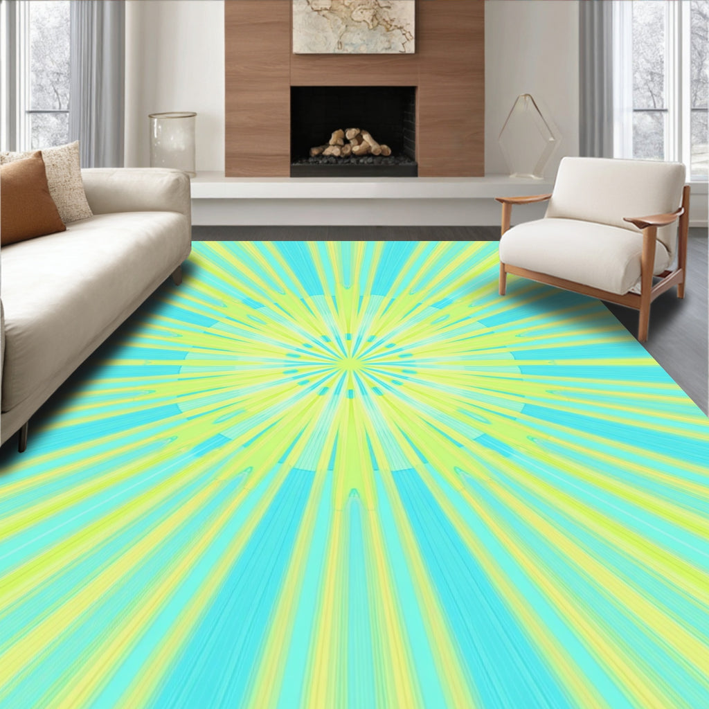 Radiant Sunburst Strips Area Rug