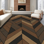 Wooden Herringbone Pattern Rug