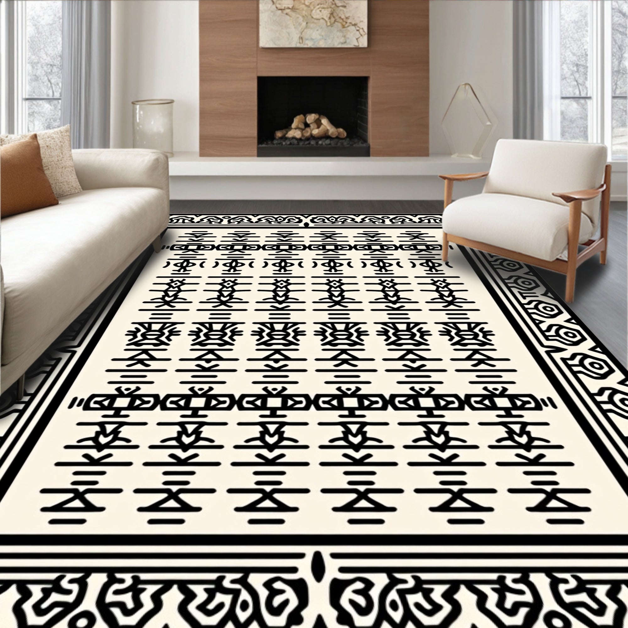 Bold Tribal Geometric Design Rug