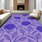 Purple Palm Leaf Art Deco Rug