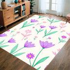 Whimsical Floral Outline Pattern Rug