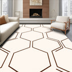 Minimalist Geometric Hexagon Pattern Rug