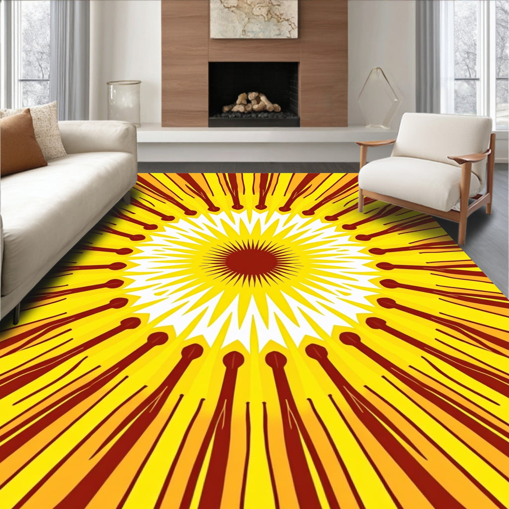 Radiating Starburst Geometric Pattern Rug