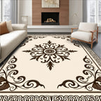 Classic Floral Scroll Frame Design Rug