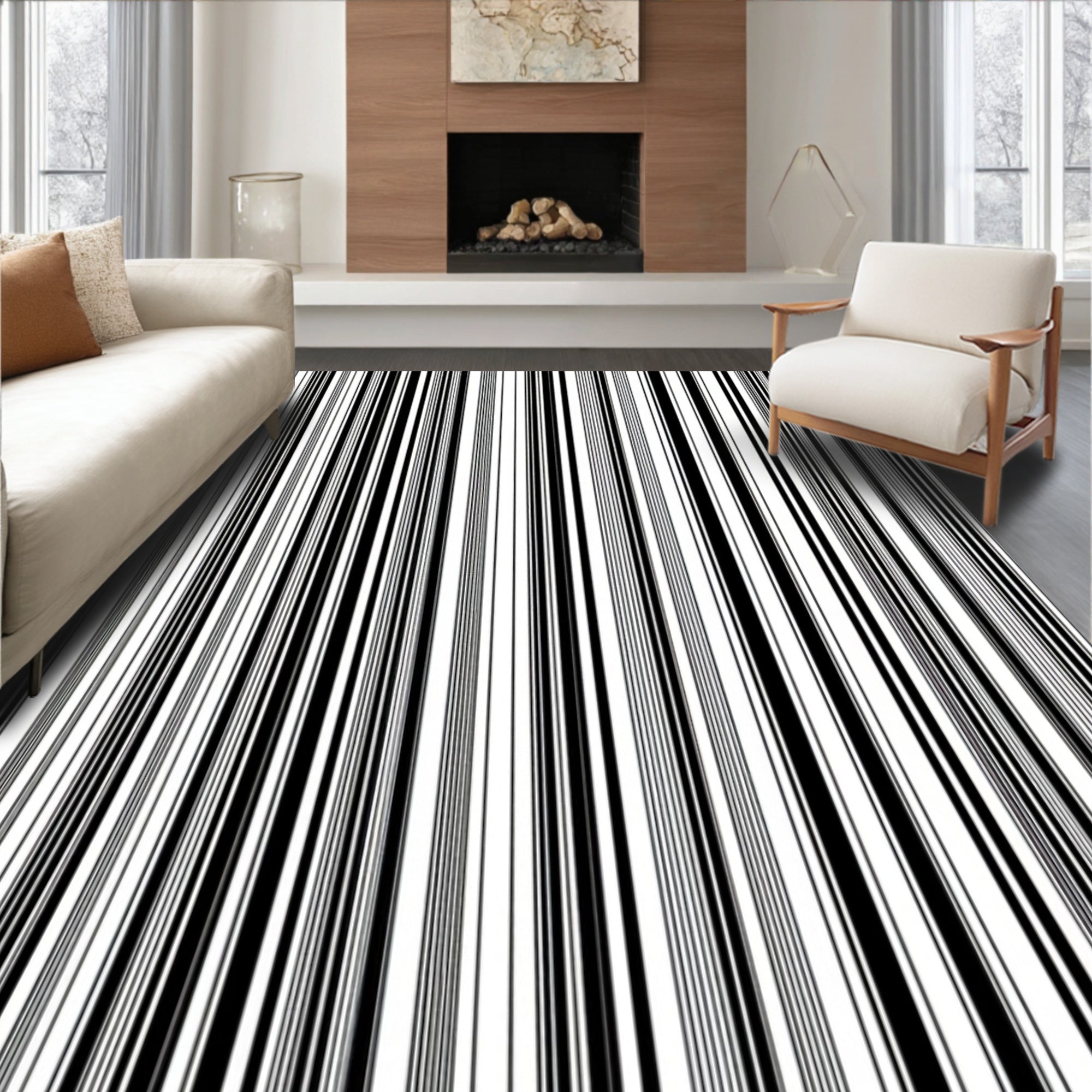 Bold Stripe Patterned Design Rug