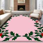 Crimson Holly Garland Pink Rug