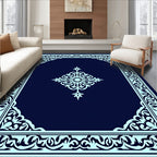 Intricate Floral Border Medallion Design Rug