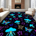 Vibrant Butterfly and Jellyfish Medley Rug