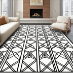 Bold Geometric Lattice Patterned Rug