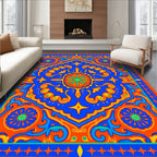 Vibrant 2-Color Mandala Pattern Rug