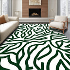Abstract Green Vine Pattern Rug