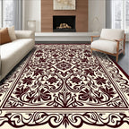 Ornate Floral Scrollwork Decorative Pattern Rug