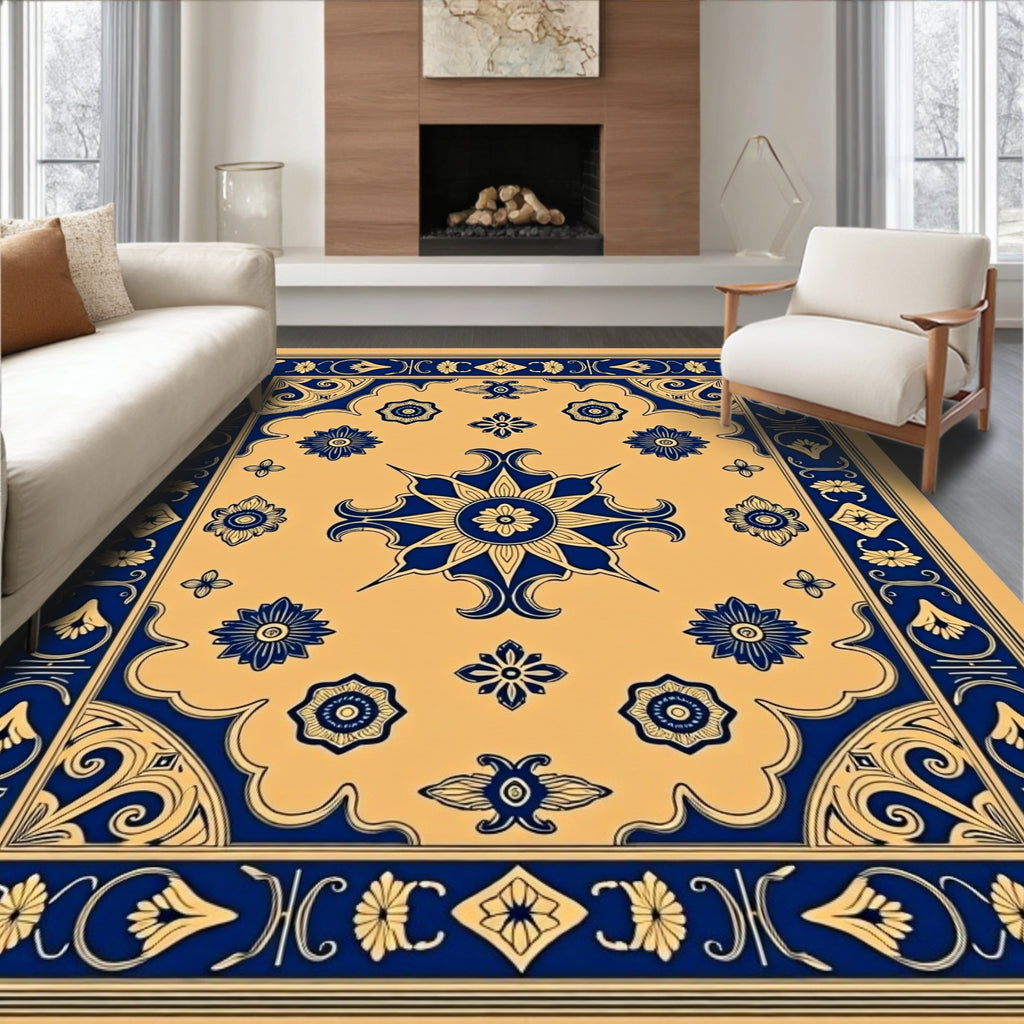 Intricate Floral Medallion Pattern Rug