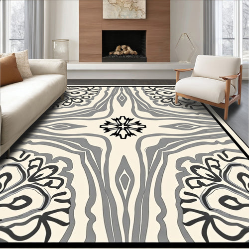 Abstract Floral Symmetry Pattern Design Rug