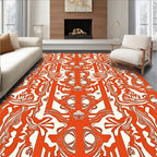 Abstract Floral Pattern With Faces Rug