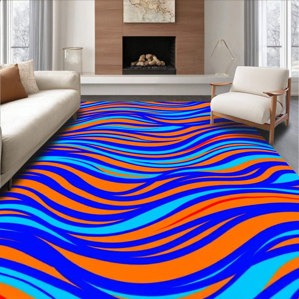 Vibrant Wave Pattern Rug