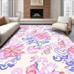 Whimsical Floral Swirls Pastel Rug