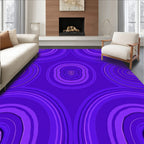 Concentric Circles Purple Abstract Design Rug