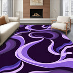 Purple Swirls Abstract Pattern Design Rug