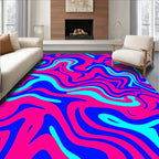 Psychedelic Swirl Magenta Blue Rug