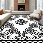 Intricate Scrollwork Floral Medallion Rug