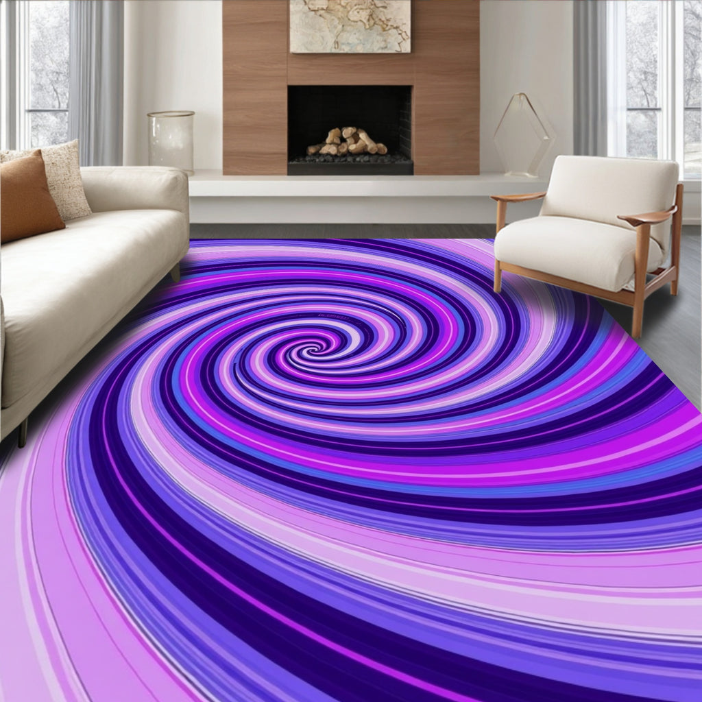 Vibrant Purple Swirl Pattern Rug